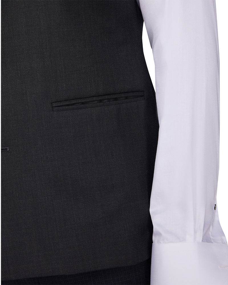 Cresta Blended Wool Nehru Jacket - Dark Grey