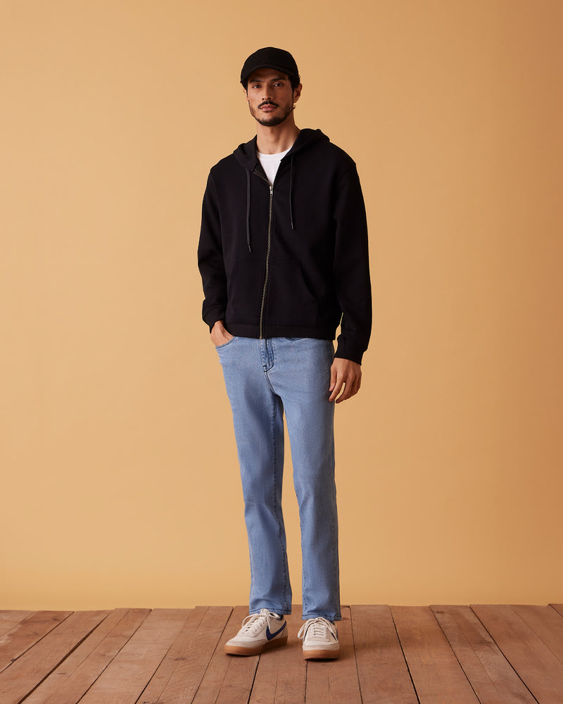 Luxe Journey Zipper Hoodie - Black