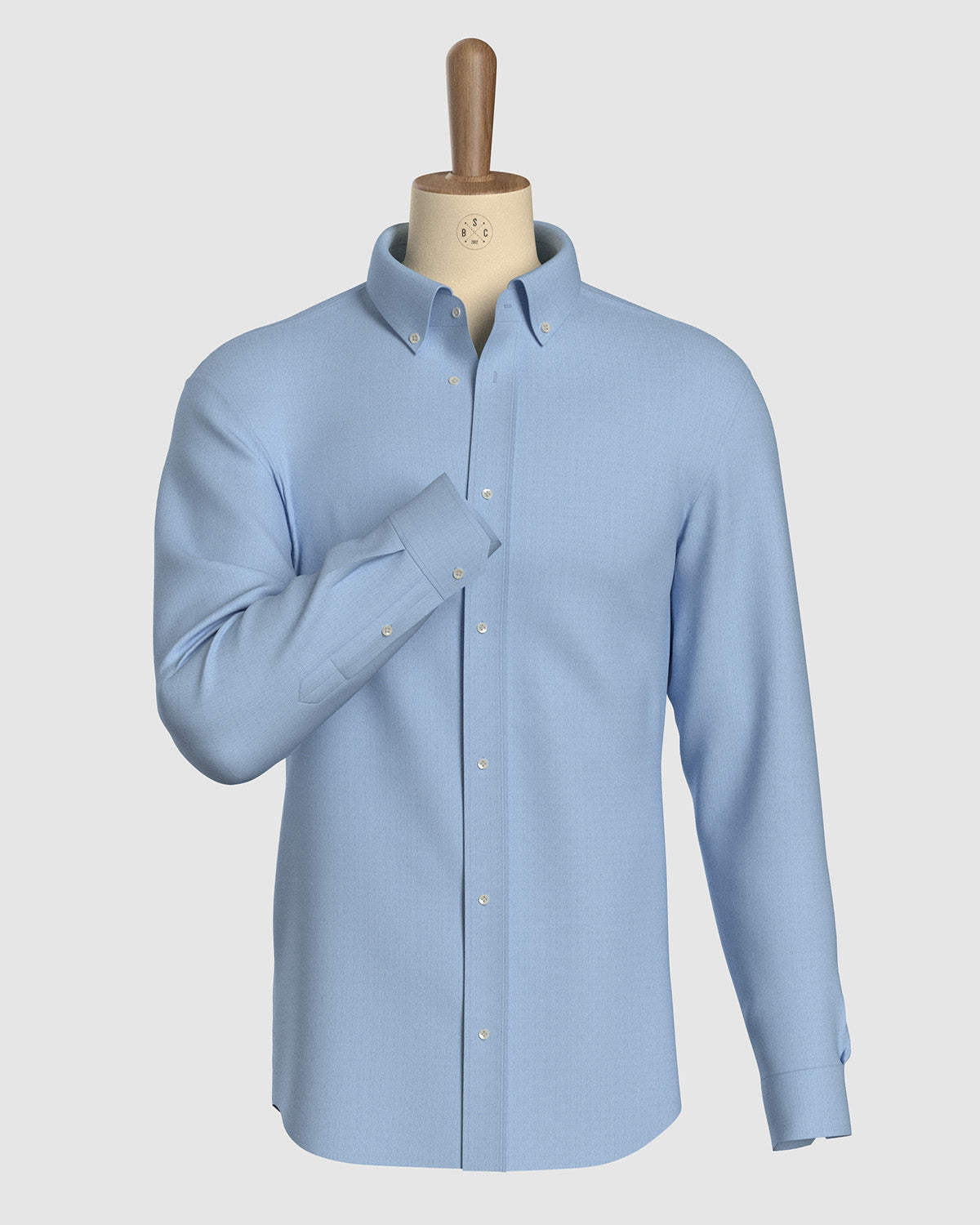 Wrinkle-Free Bamboo-Blend Dobby Shirt - Light Blue
