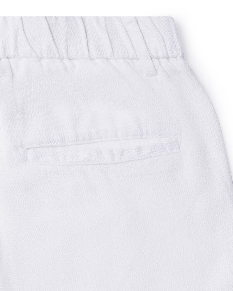 Palmscape Cotton Linen Pants - White