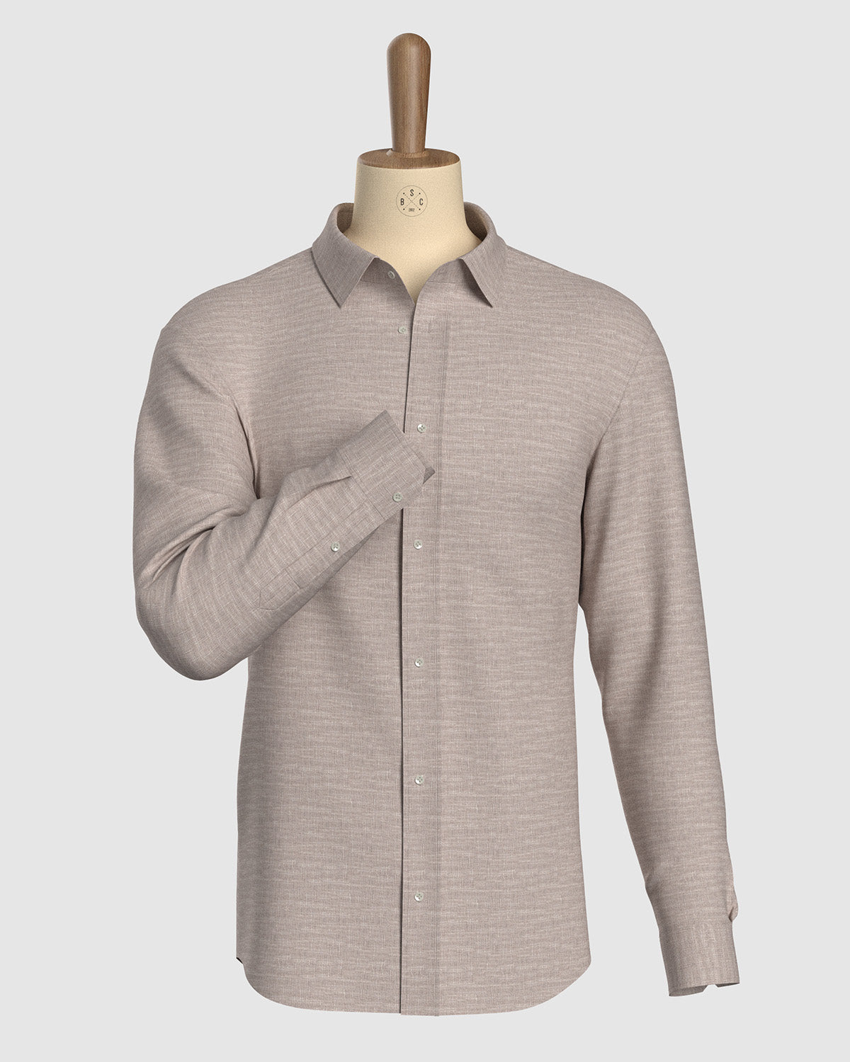 100% Linen Shirt - Light Brown