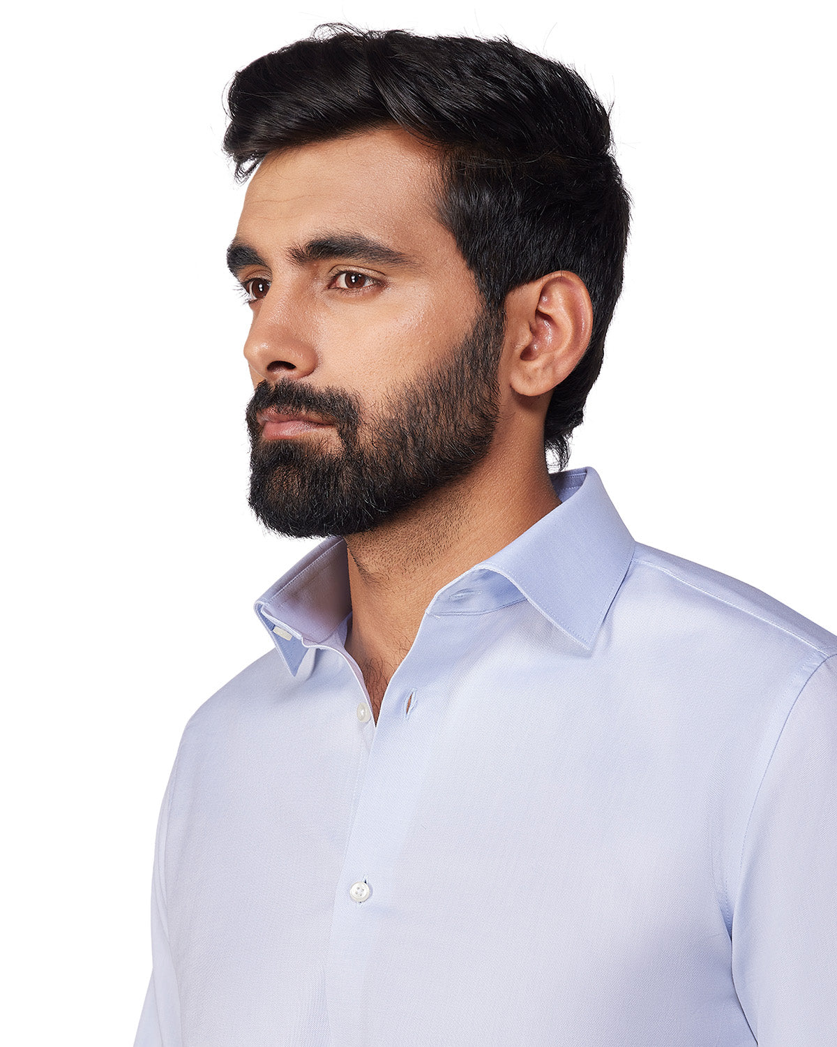 Blue Cotton Dobby Shirt