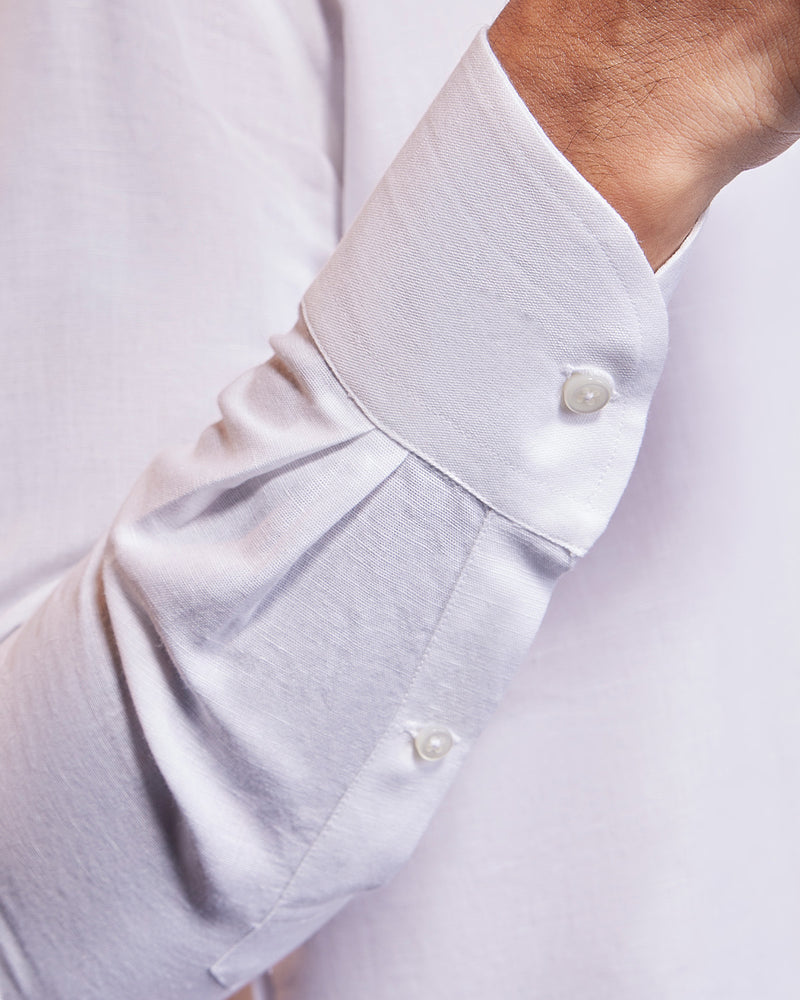 BSC x ALB | Riviera Cotton Linen Popover Shirt - White