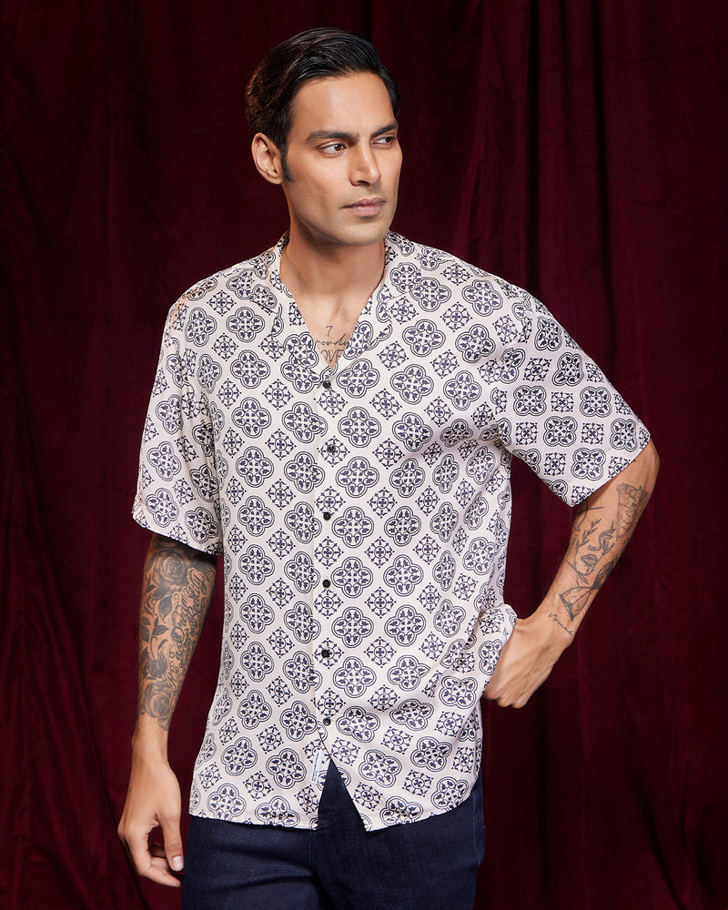 BSC x ALB | Sidecar Vegan Silk Half-Sleeve Shirt - Cream
