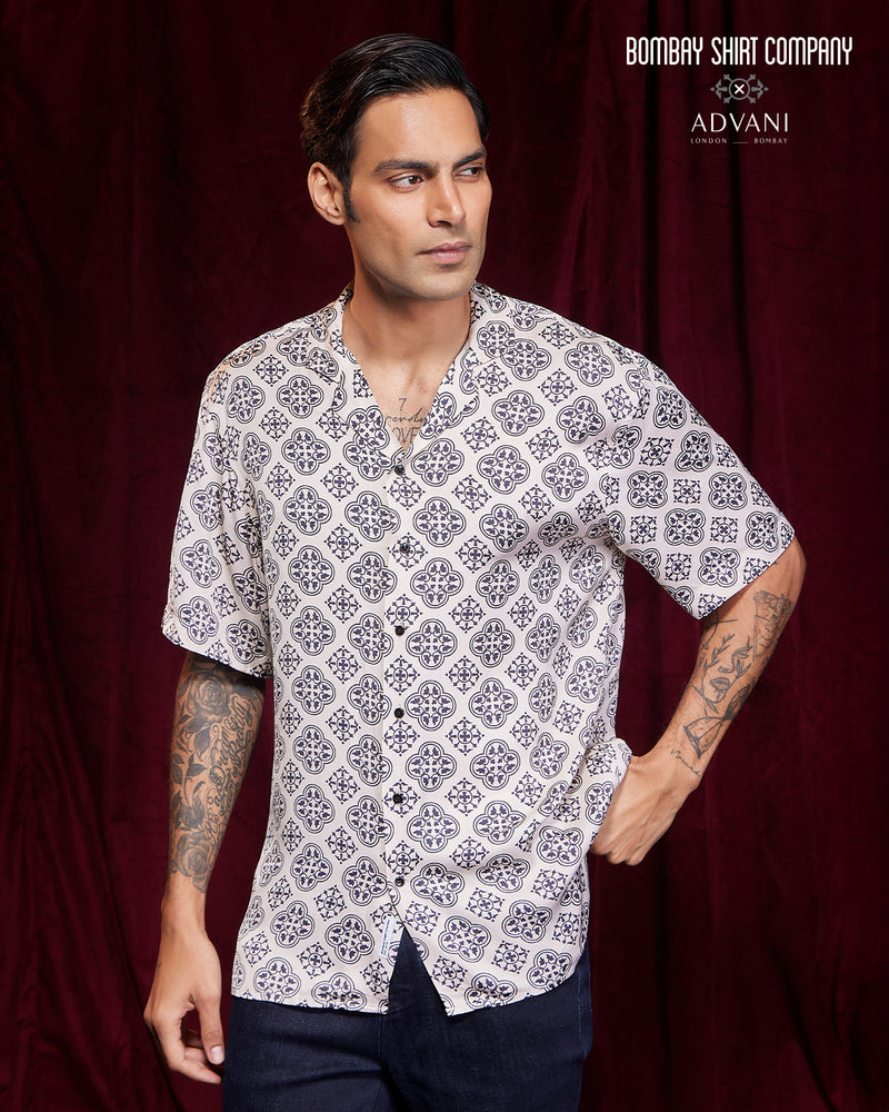 BSC x ALB | Sidecar Vegan Silk Half-Sleeve Shirt - Cream