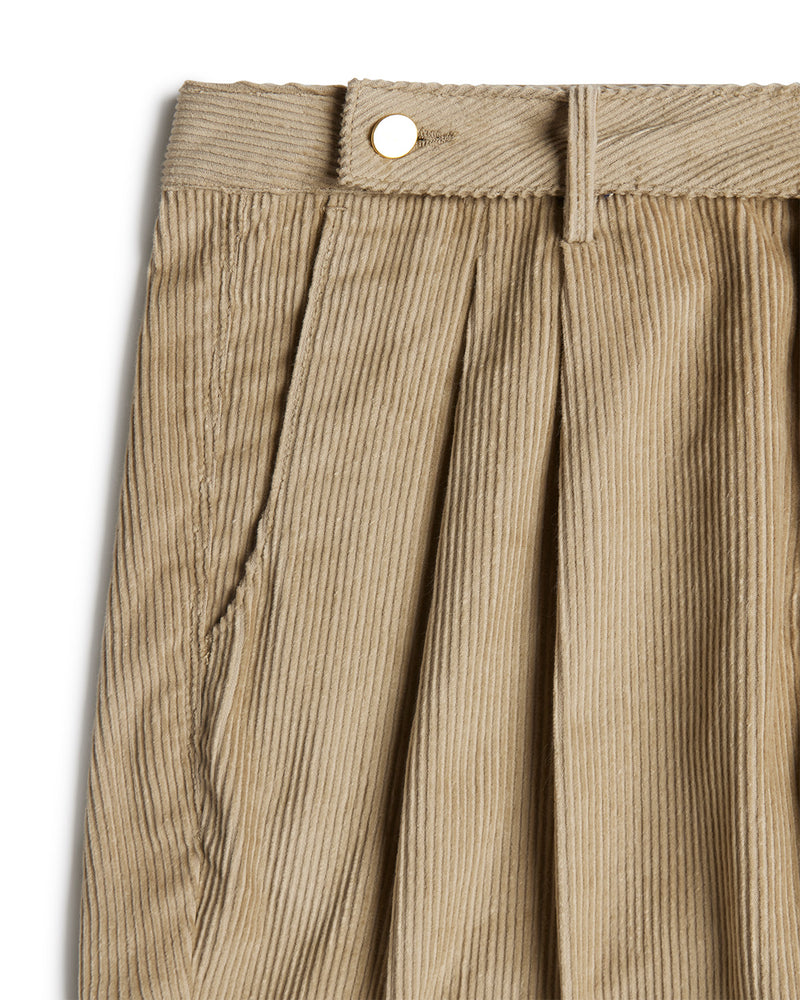 Sierra Corduroy Pleated Chinos  - Beige