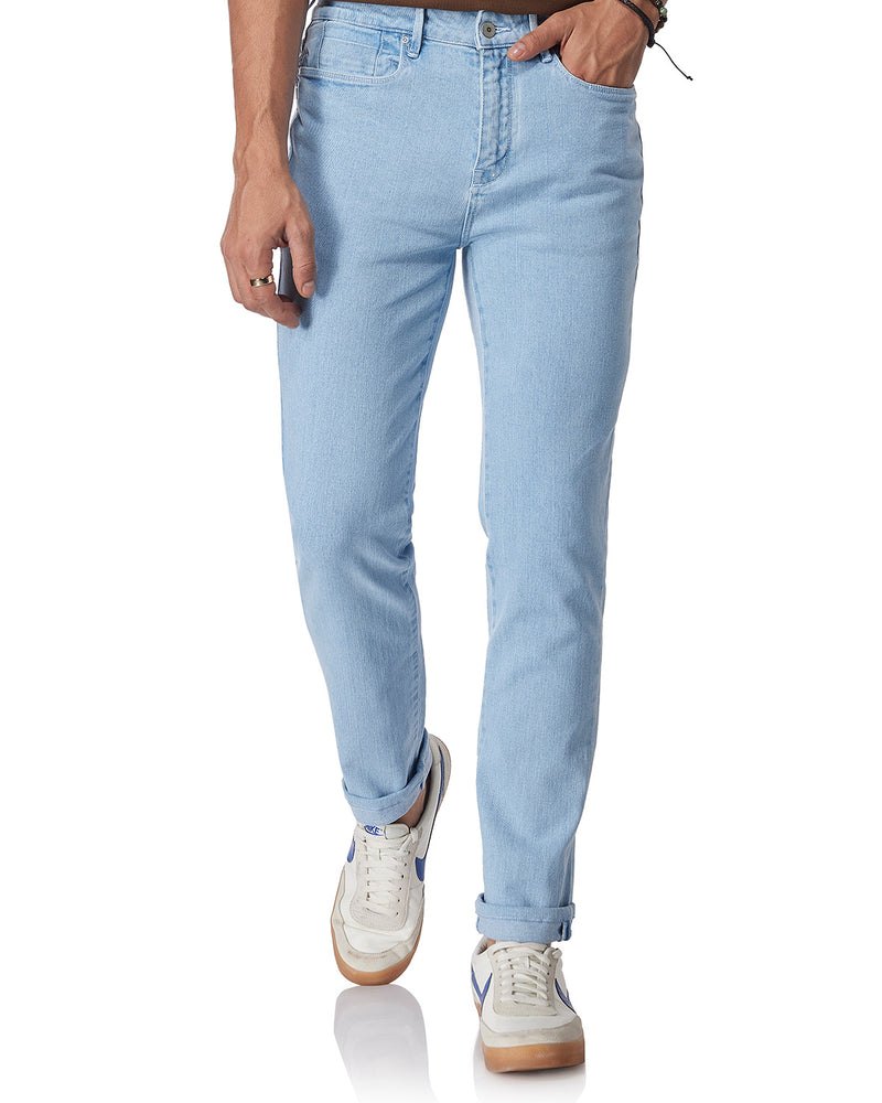 Iced Twill Stretch Jeans - Light Blue