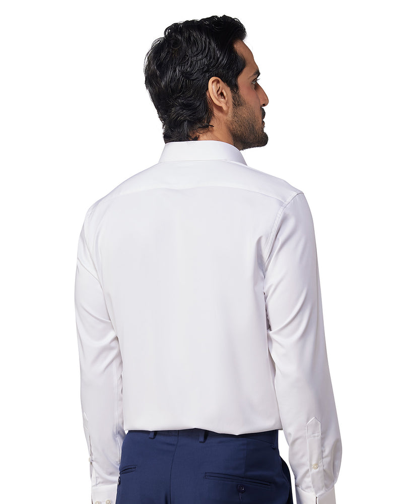 White Smooth Cotton Poplin Shirt