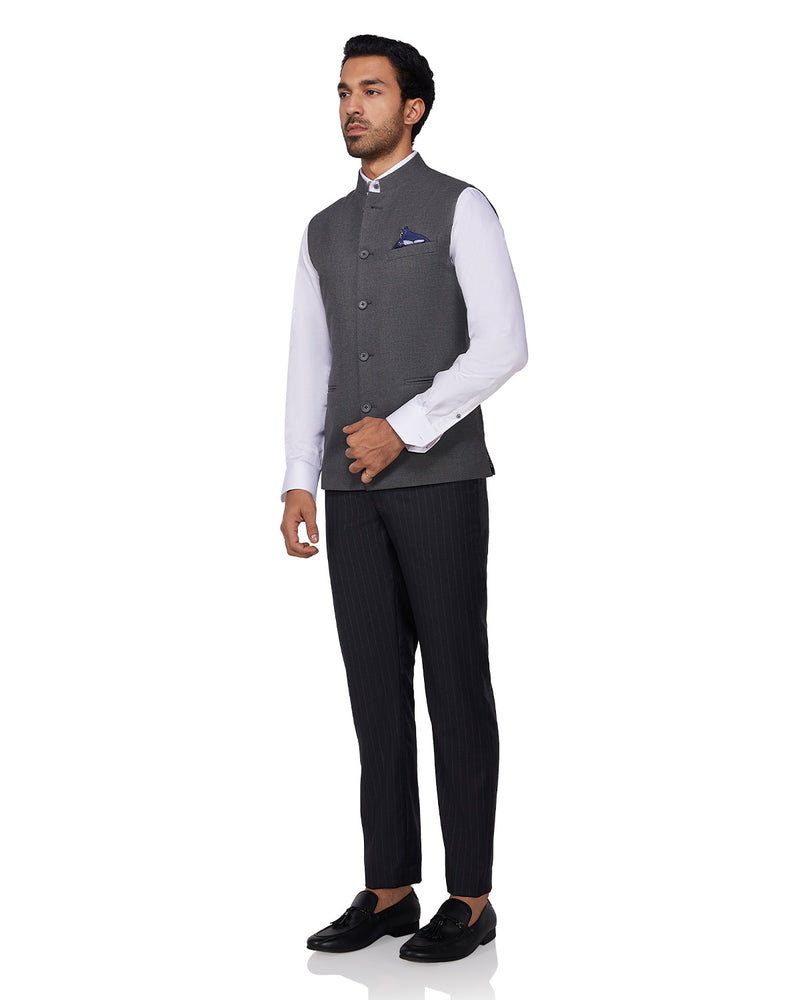 Opal Stretch Nehru Jacket - Grey