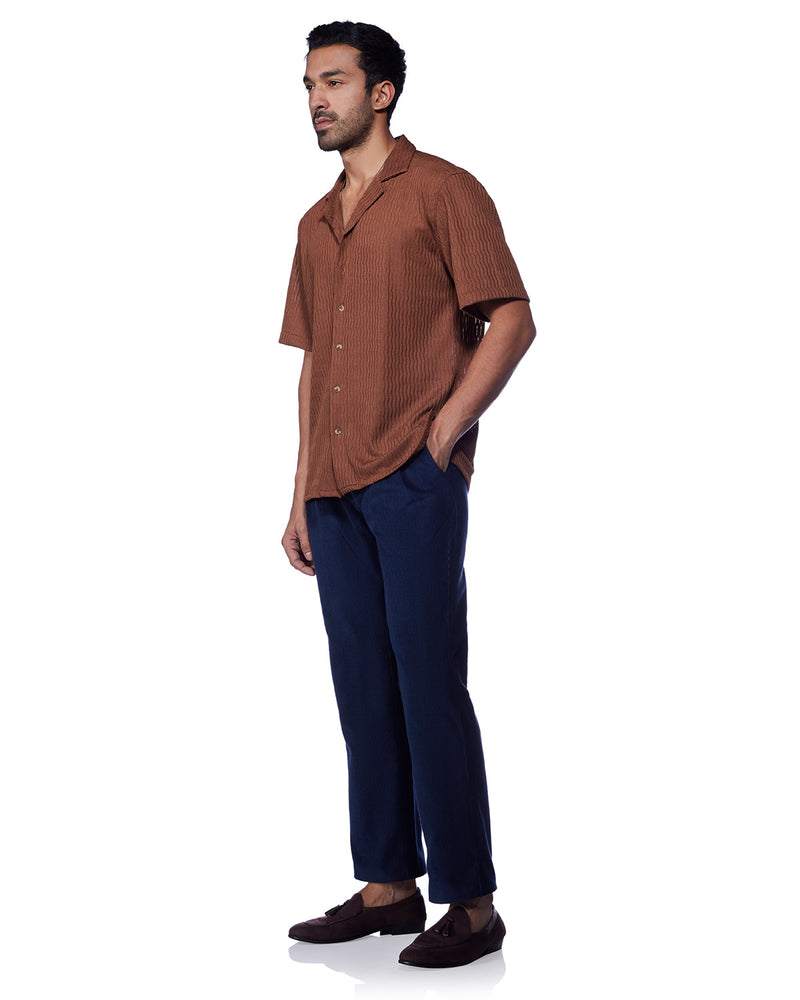 Sierra Corduroy Pleated Chinos - Navy