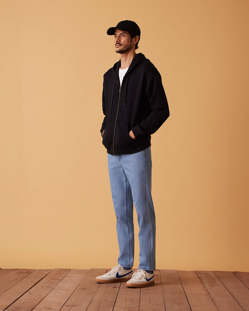 Luxe Journey Zipper Hoodie - Black