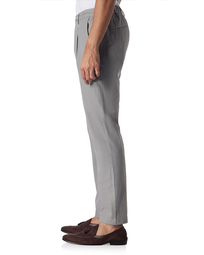 Palmscape Cotton Linen Pants - Light Grey