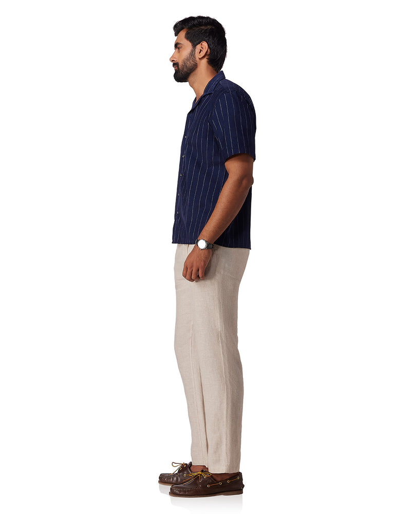 Navy Corduroy Striped Shirt