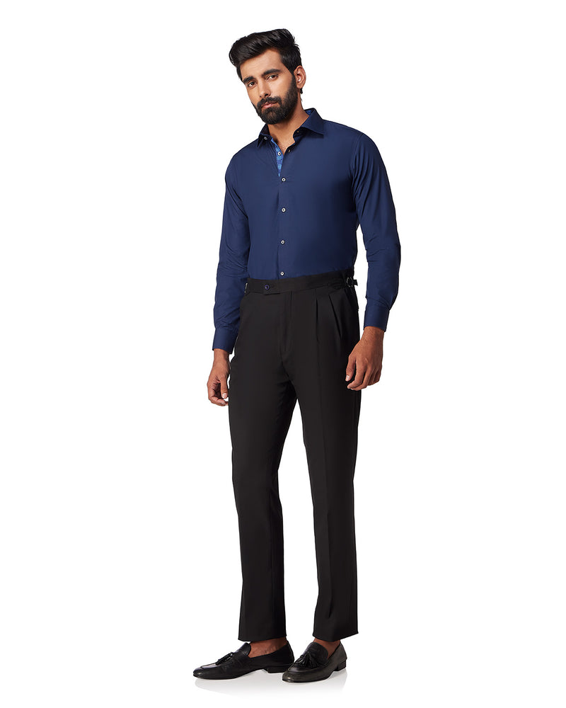 Navy Contrast Poplin Shirt
