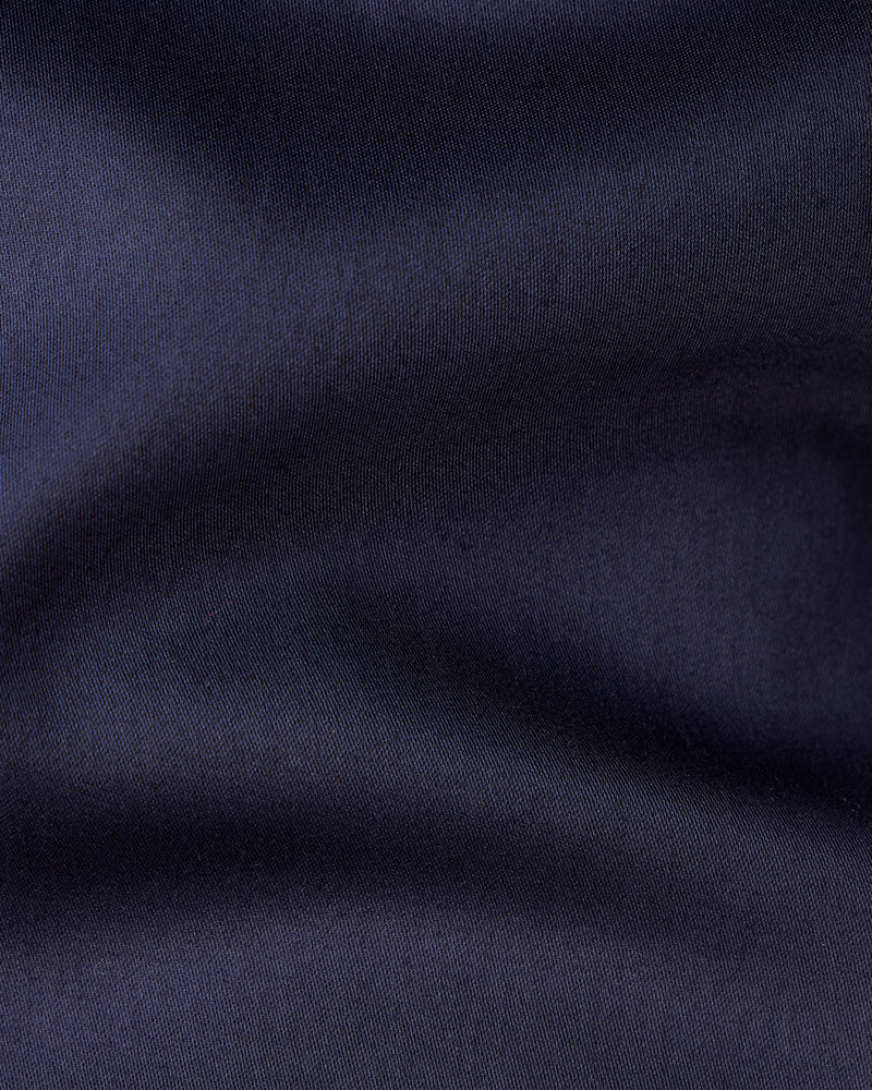Navy Giza Cotton Satin Shirt