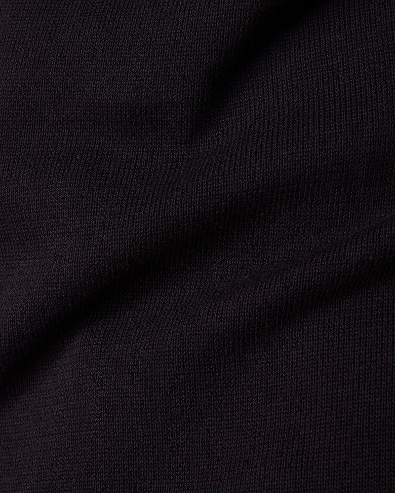 Signature Flat Knit Button Polo T-Shirt - Black
