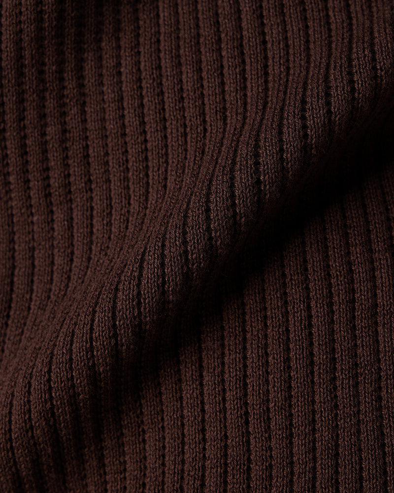 Signature Flat Knit Johnny Polo T-Shirt - Brown