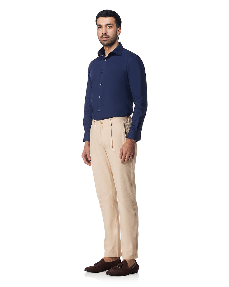 Palmscape Cotton Linen Pants - Ecru