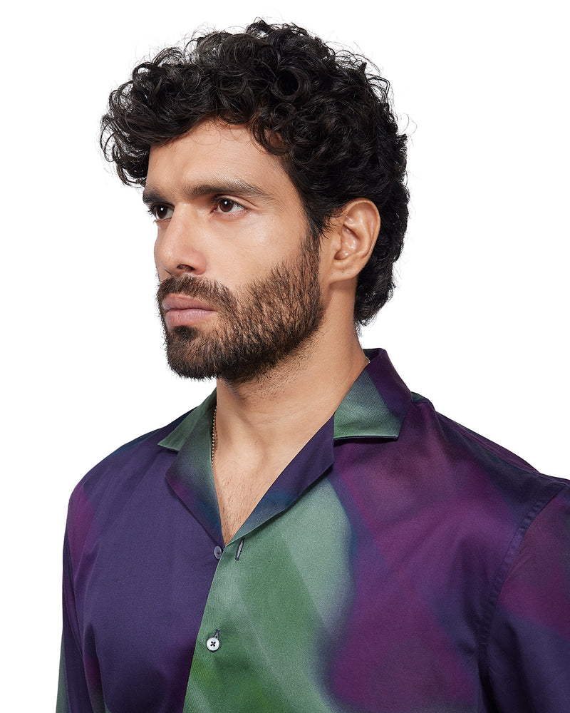 Green Blurry Printed Shirt
