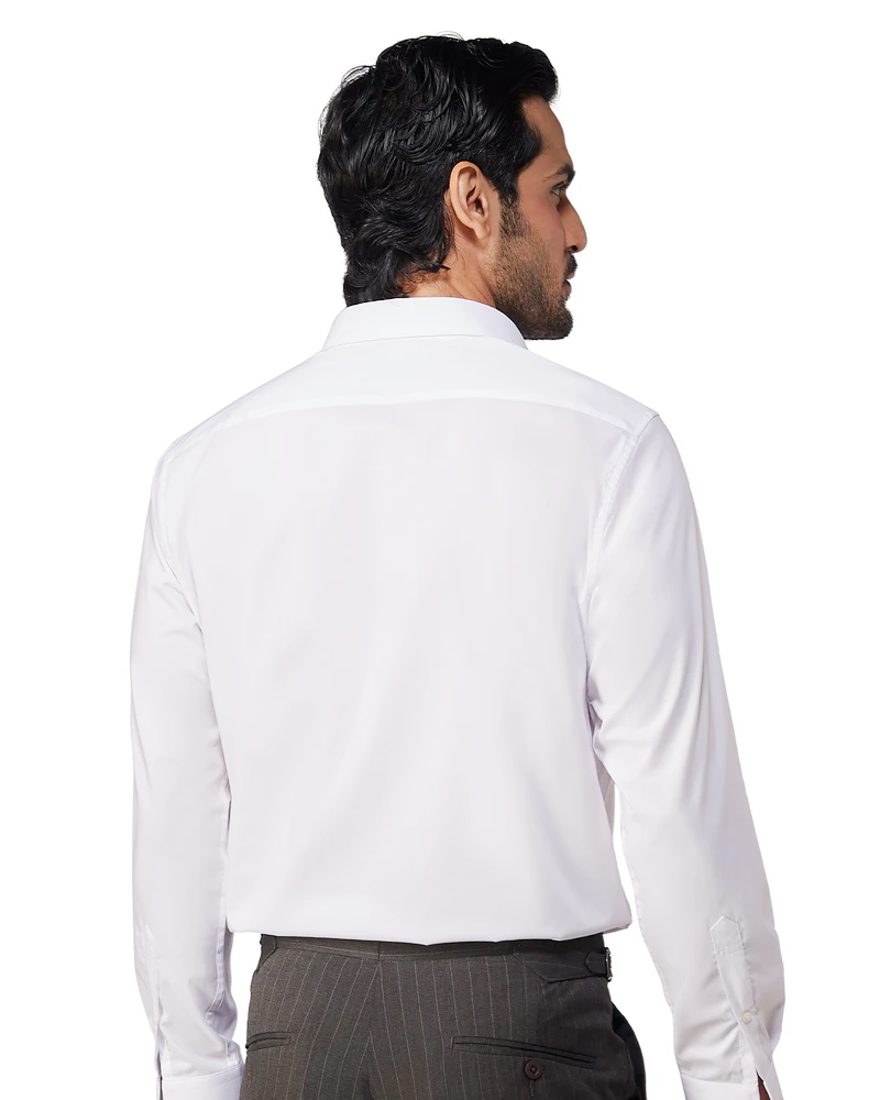 White Soft Cotton Twill Shirt