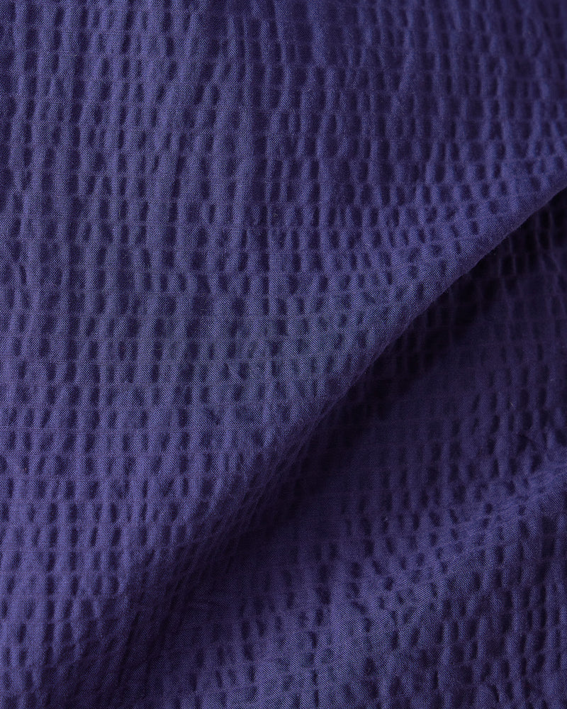 Navy Blue Half-Sleeve Crinkled Shirt