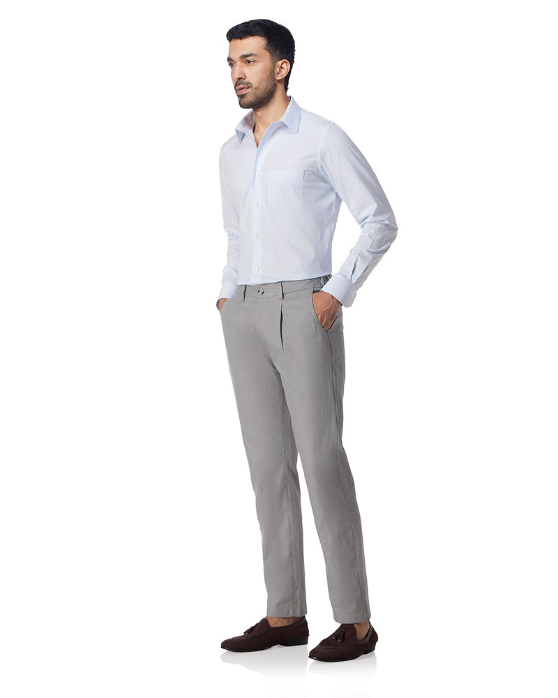 Palmscape Cotton Linen Pants - Light Grey