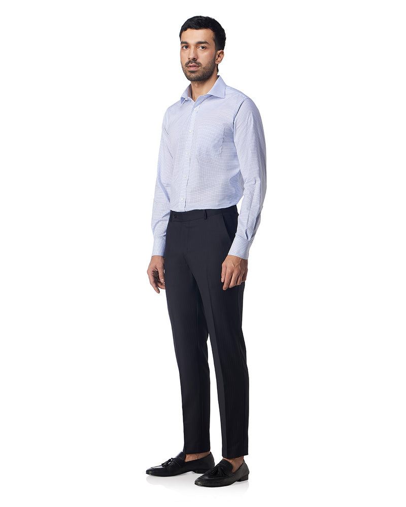 Veritas Merino Wool Herringbone Dress Pants - Black