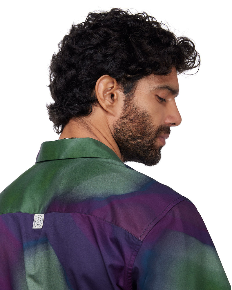 Green Blurry Printed Shirt