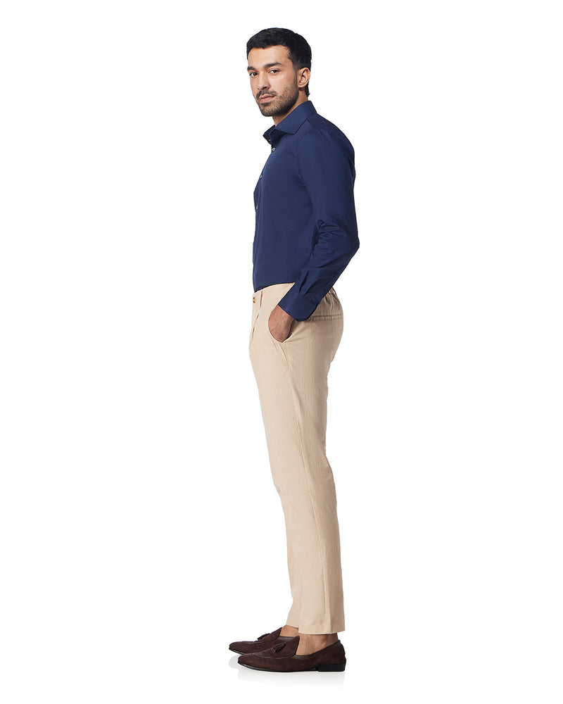 Palmscape Cotton Linen Pants - Ecru
