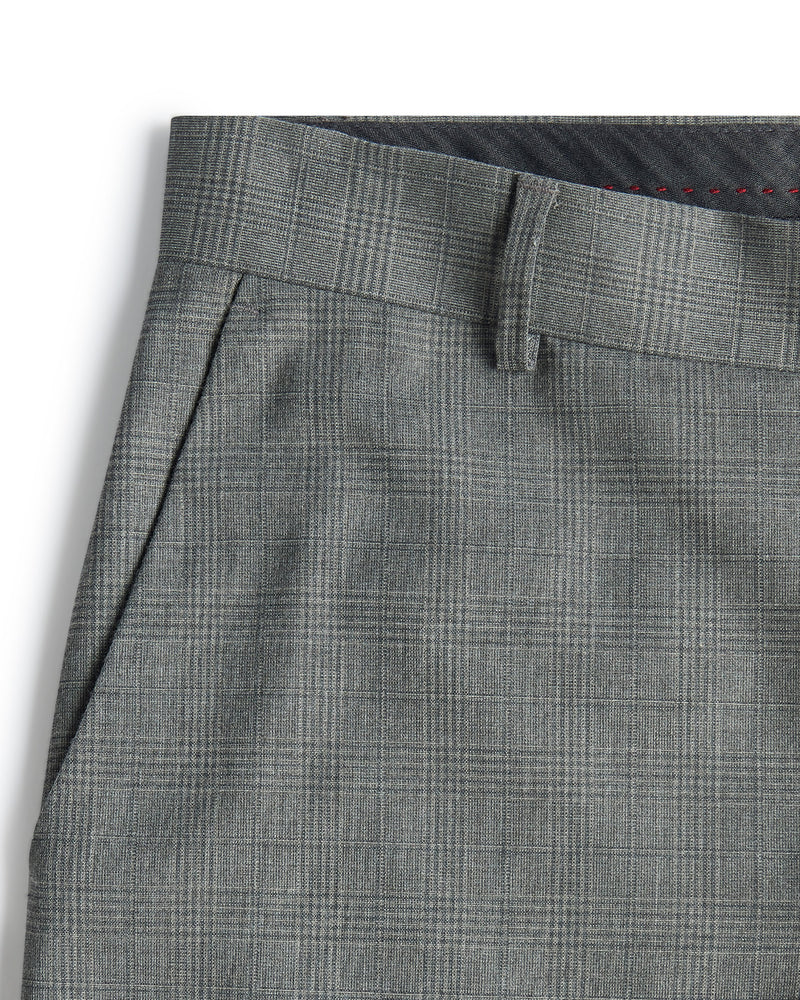 Ferro Checked Dress Pants - Grey