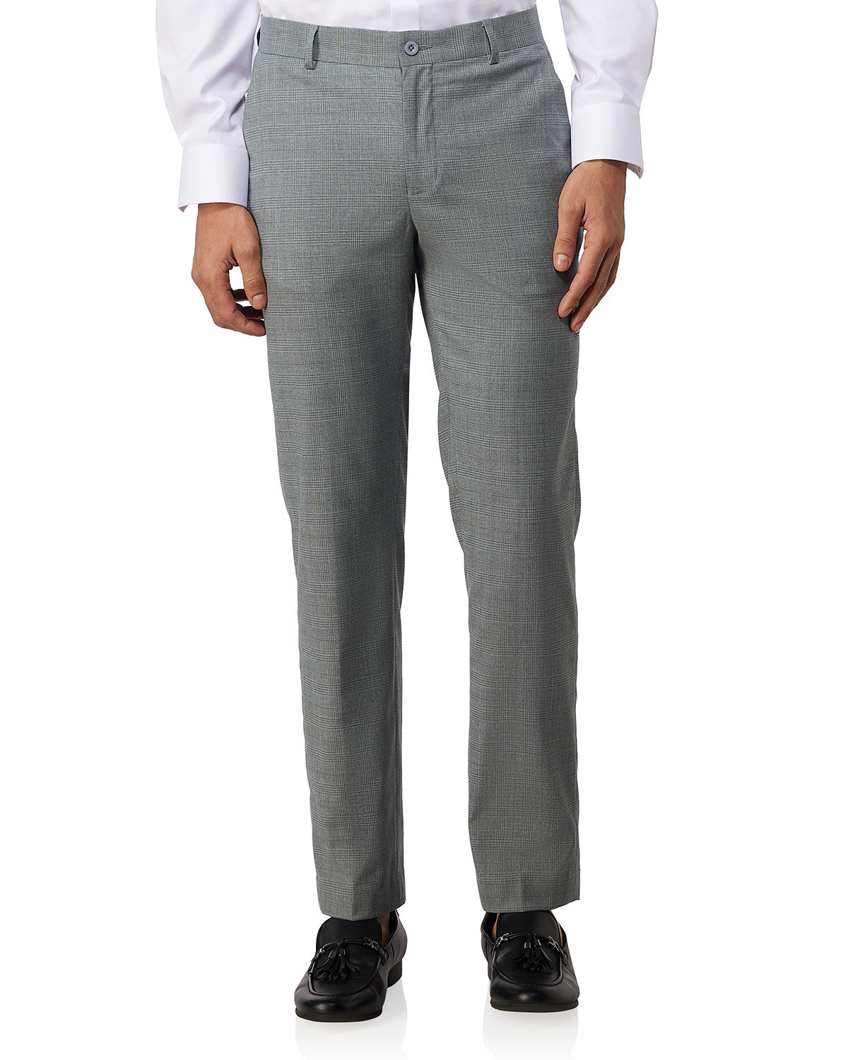 Ferro Checked Dress Pants - Grey