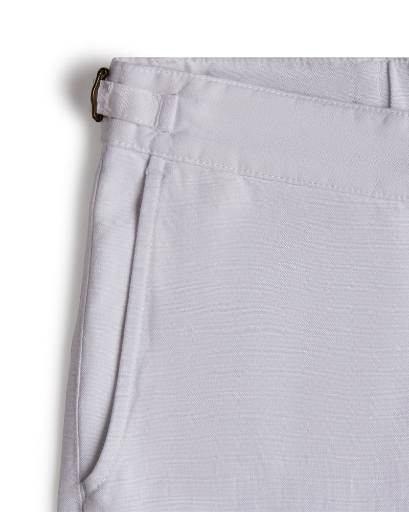 Weekender Cotton Linen Shorts - White