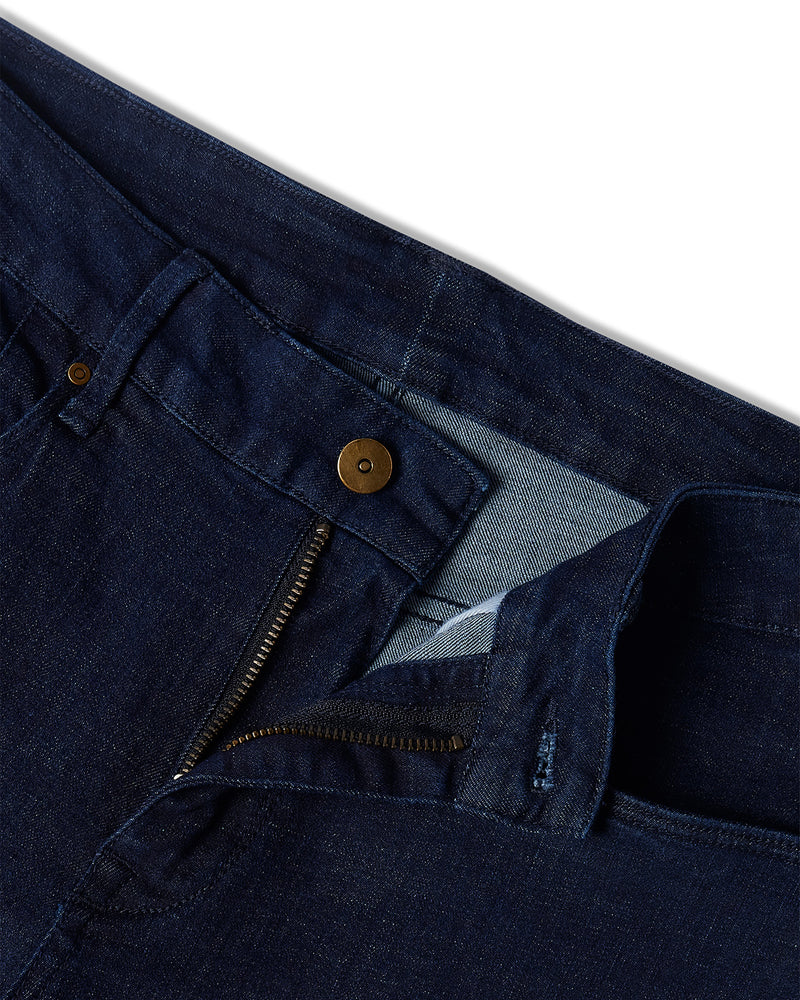 Hatched Blue Stretch Jeans