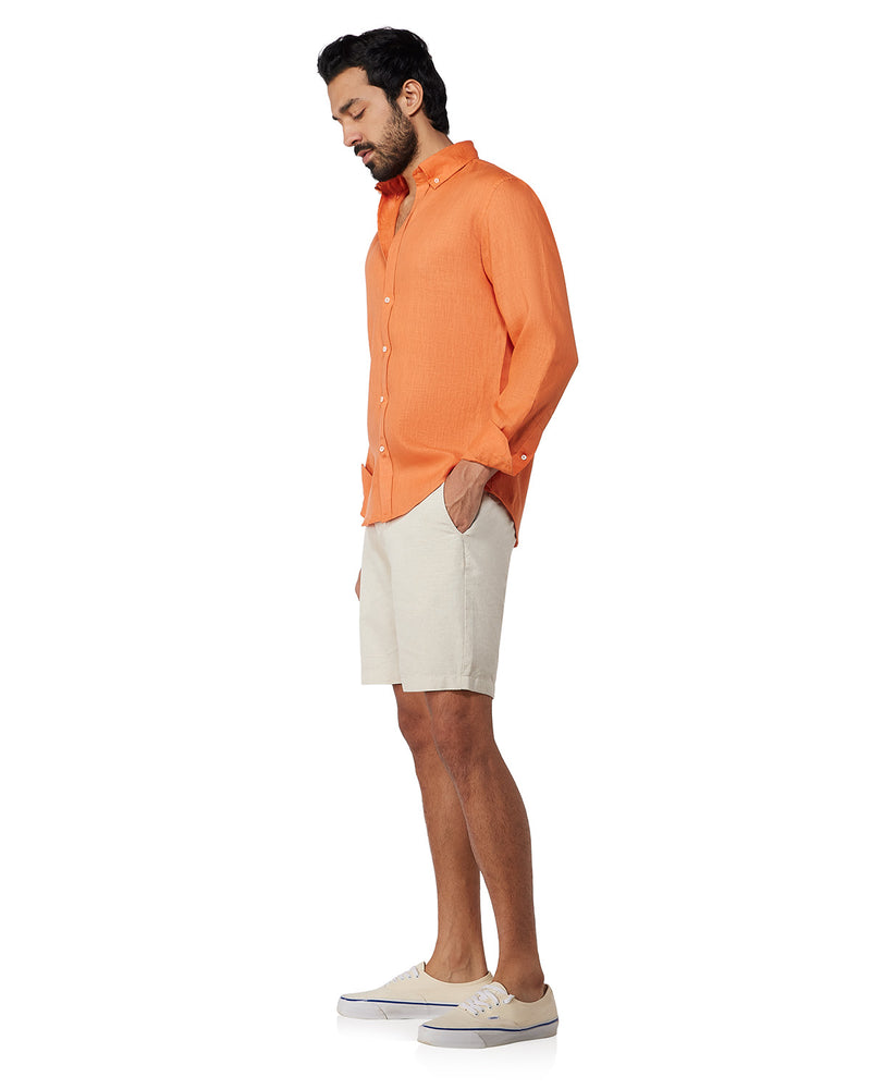 Weekender Cotton Linen Shorts - Ecru