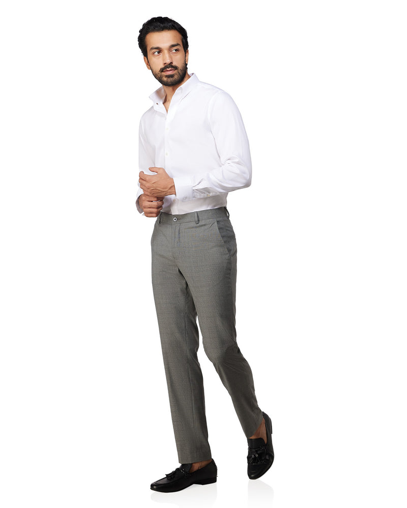 Ferro Checked Dress Pants - Grey