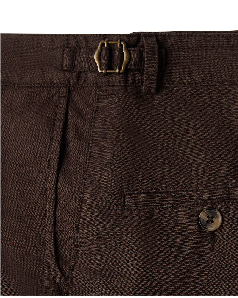 Weekender Cotton Linen Shorts - Brown
