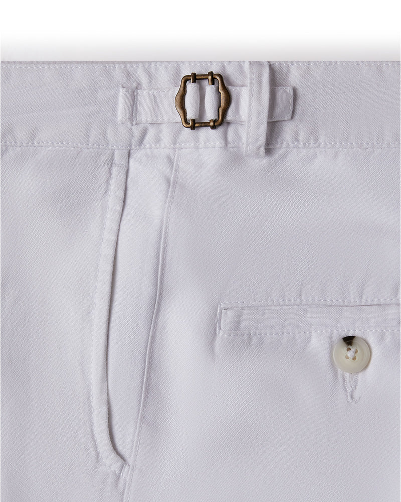 Weekender Cotton Linen Shorts - White