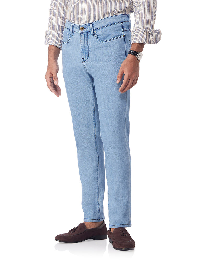 Japanese Slubline Extra Stretch Jeans - Light Blue