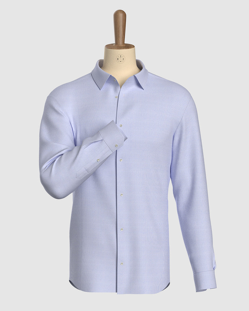 Westbourne Twill Pinstriped Shirt - Light Blue