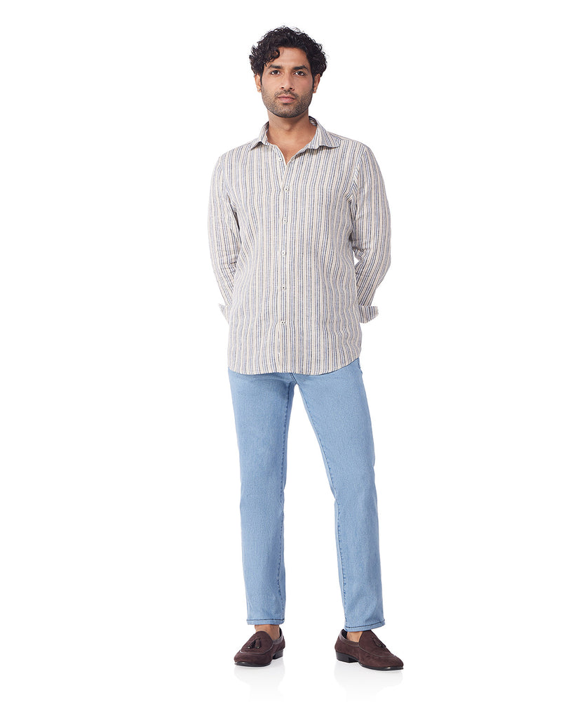 Japanese Slubline Extra Stretch Jeans - Light Blue