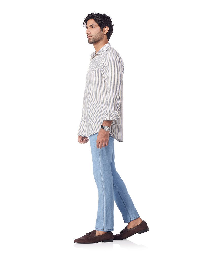 Japanese Slubline Extra Stretch Jeans - Light Blue