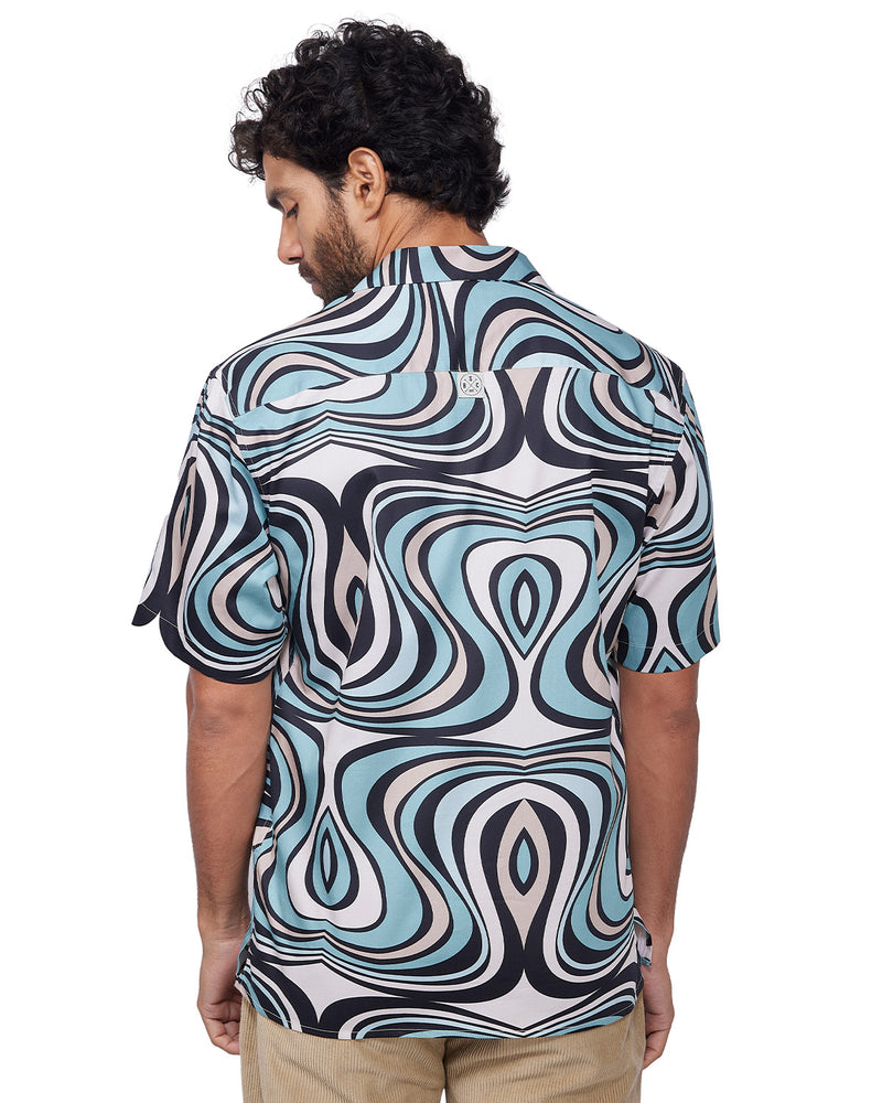 Blue Illusion Printed Shirt