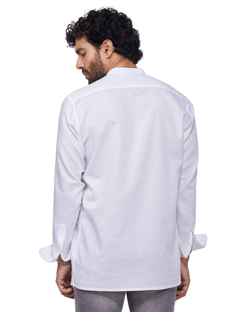 Soft White Cotton Linen Shirt