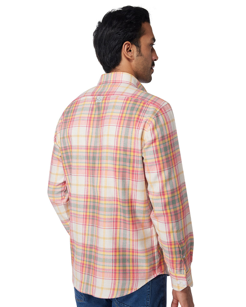 Pink & Yellow Checked Shirt