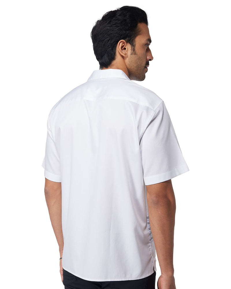 White & Purple Line Printed Shirt