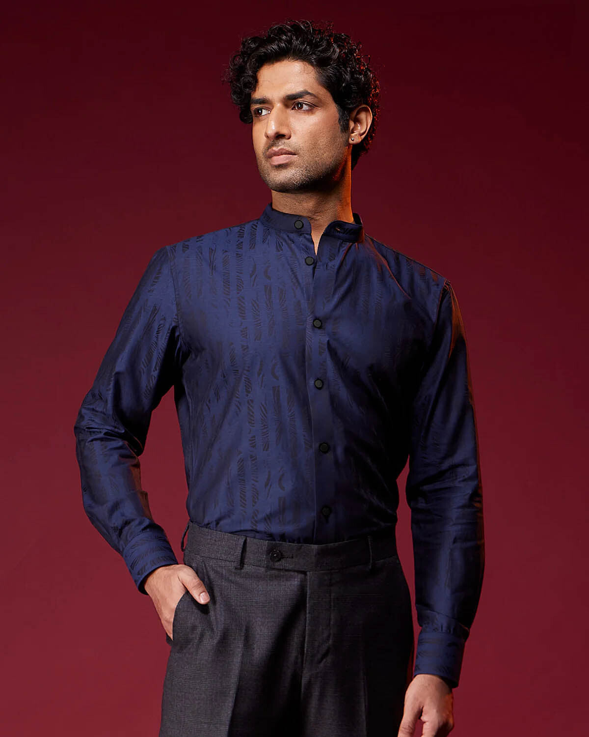 BSC x ALB | Martini Jacquard Shirt - Dark Blue