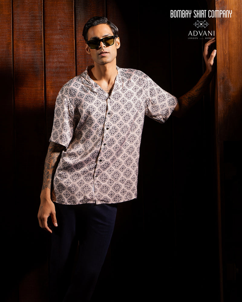 BSC x ALB | Sidecar Vegan Silk Half-Sleeve Shirt - Cream
