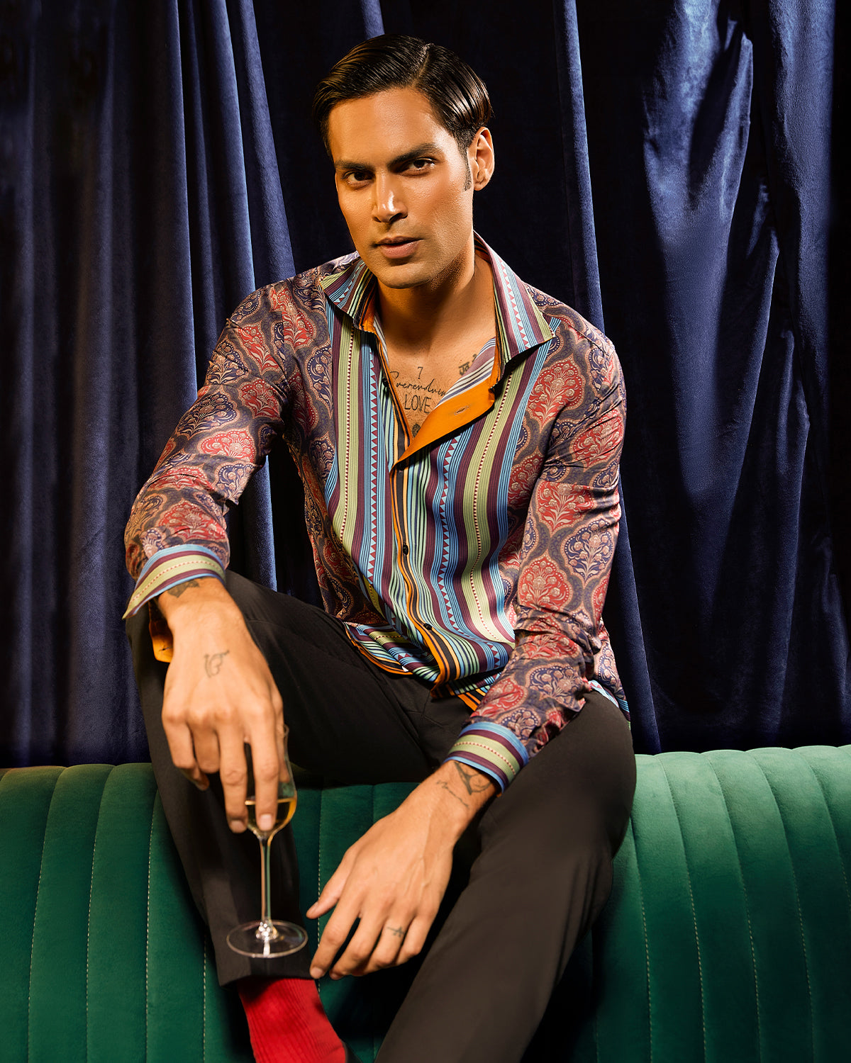 BSC x ALB | Bellini Vegan Silk Floral Printed Shirt - Multi