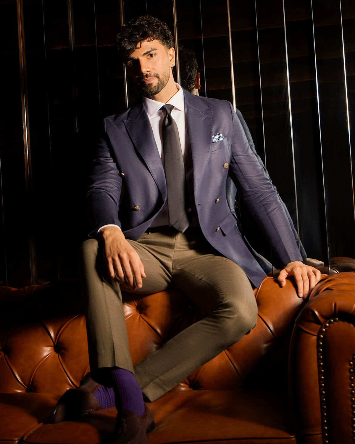 BSC x ALB | Serenade 100% Linen Double Breasted Blazer - Navy