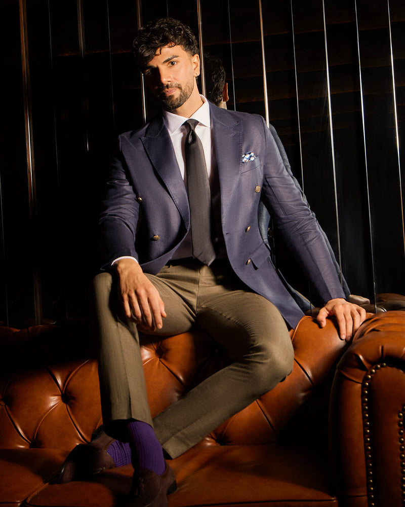 BSC x ALB | Serenade 100% Linen Double Breasted Blazer - Navy